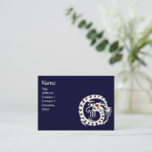 SNAKE DRAGON RUBY blauw wit rood Visitekaartje (Staand voorkant)