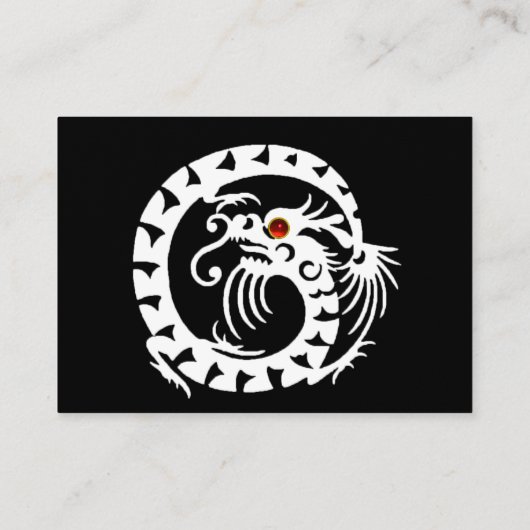 SNAKE DRAGON RUBY Fantasy Black White Grey Paper Visitekaartje (Achterkant)
