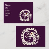 SNAKE DRAGON RUBY paars wit rood Visitekaartje (Voorkant / Achterkant)