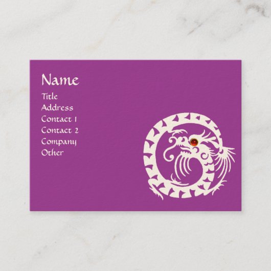 SNAKE DRAGON RUBY violet wit rood paars Visitekaartje (Voorkant)