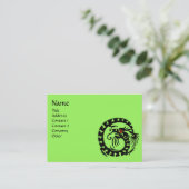 SNAKE DRAGON RUBY zwart-wit rood groen Visitekaartje (Staand voorkant)