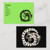 SNAKE DRAGON RUBY zwart-wit rood groen Visitekaartje (Voorkant / Achterkant)