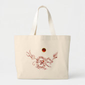 SNAKE DRAGON RUBY, zwart-wit rood Grote Tote Bag (Voorkant)