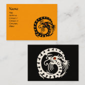 SNAKE DRAGON RUBY zwart-wit rood sinaasappel Visitekaartje (Voorkant / Achterkant)