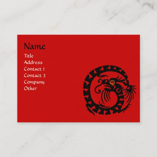 SNAKE DRAGON RUBY zwart-wit rood Visitekaartje (Voorkant)