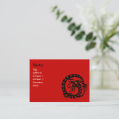 SNAKE DRAGON RUBY zwart-wit rood Visitekaartje (Staand voorkant)