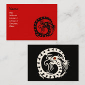 SNAKE DRAGON RUBY zwart-wit rood Visitekaartje (Voorkant / Achterkant)