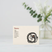 SNAKE DRAGON RUBY zwart-wit rood Visitekaartje (Staand voorkant)