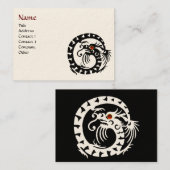 SNAKE DRAGON RUBY zwart-wit rood Visitekaartje (Voorkant / Achterkant)