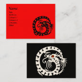 SNAKE DRAGON RUBY zwart-wit rood Visitekaartje (Voorkant / Achterkant)