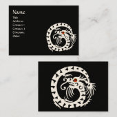 SNAKE DRAGON RUBY zwart-wit rood Visitekaartje (Voorkant / Achterkant)