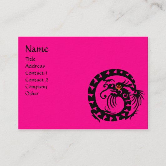 SNAKE DRAGON RUBY zwart-wit roze Visitekaartje (Voorkant)