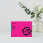 SNAKE DRAGON RUBY zwart-wit roze Visitekaartje (Staand voorkant)