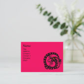 SNAKE DRAGON RUBY zwart-wit roze Visitekaartje (Staand voorkant)