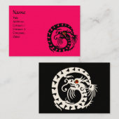 SNAKE DRAGON RUBY zwart-wit roze Visitekaartje (Voorkant / Achterkant)
