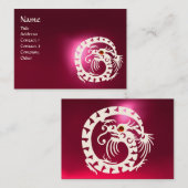 SNAKE DRAGON RUBY zwart-wit roze Visitekaartje (Voorkant / Achterkant)
