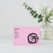 SNAKE DRAGON RUBY zwart-wit roze Visitekaartje (Staand voorkant)