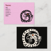SNAKE DRAGON RUBY zwart-wit roze Visitekaartje (Voorkant / Achterkant)