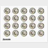 SNAKE DRAGON, wit, blauw saffier, grijs agaat Ronde Sticker (Vel)