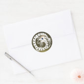SNAKE DRAGON, wit, blauw saffier, grijs agaat Ronde Sticker (Envelop)