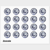 SNAKE DRAGON, wit, blauw saffier, topaz Ronde Sticker (Vel)