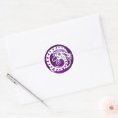 SNAKE DRAGON wit, paars amethyst, groene smaragd Ronde Sticker (Envelop)