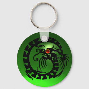 SNAKE DRAGON, wit, rood roze ruby, gele topaz Sleutelhanger