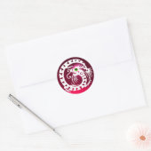 SNAKE DRAGON, wit, rood roze ruby, groen Ronde Sticker (Envelop)