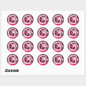 SNAKE DRAGON, wit, rood, roze ruby Ronde Sticker (Vel)