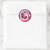 SNAKE DRAGON, wit, rood, roze ruby Ronde Sticker (Tas)
