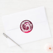 SNAKE DRAGON, wit, rood, roze ruby Ronde Sticker (Envelop)