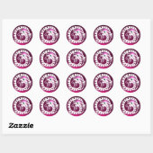 SNAKE DRAGON, wit roze amethyst, aquamarineblauw Ronde Sticker (Vel)