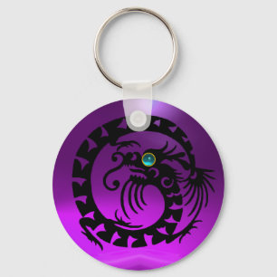 SNAKE DRAGON, zwart, blauw, aquamarine, paarse ame Sleutelhanger