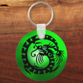 SNAKE DRAGON, zwart, blauw, aquamarine, smaragdgro Sleutelhanger (Voorkant)