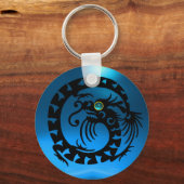 SNAKE DRAGON, zwart, blauw saffier, Sleutelhanger (Voorkant)