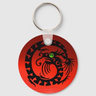 SNAKE DRAGON, zwart, rood, groen, smaragd Sleutelhanger