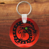 SNAKE DRAGON, zwart, rood, groen, smaragd Sleutelhanger (Achterkant)