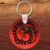 SNAKE DRAGON, zwart, rood, groen, smaragd Sleutelhanger (Voorkant)