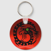 SNAKE DRAGON, zwart, rood, groen, smaragd Sleutelhanger (Achterkant)