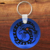 SNAKE DRAGON, zwart, rood ruby, blauwe saffier Sleutelhanger (Achterkant)