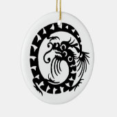 SNAKE DRAGON zwart-wit Keramisch Ornament (Rechts)