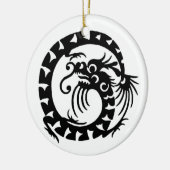 SNAKE DRAGON zwart-wit Keramisch Ornament (Links)