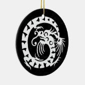 SNAKE DRAGON zwart-wit Keramisch Ornament (Rechts)