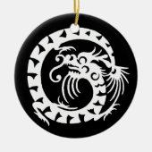 SNAKE DRAGON zwart-wit Keramisch Ornament (Voorkant)