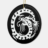 SNAKE DRAGON zwart-wit Keramisch Ornament (Links)
