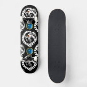 SNAKE DRAGON, zwart, wit rood ruby, blauw saffier Persoonlijk Skateboard (Voorkant)