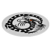 SNAKE DRAGON, zwart, wit, rood, ruby Snijplank (Hoek)