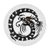 SNAKE DRAGON, zwart, wit, rood, ruby Snijplank (Voorkant)