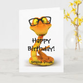 Snake Dude | Schattige Chinees sterrenbeeld Kaart (Gele Bloem)