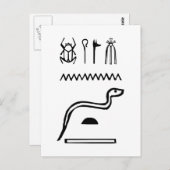 Snake, Egyptische hiërogliefen Briefkaart (Voorkant / Achterkant)
